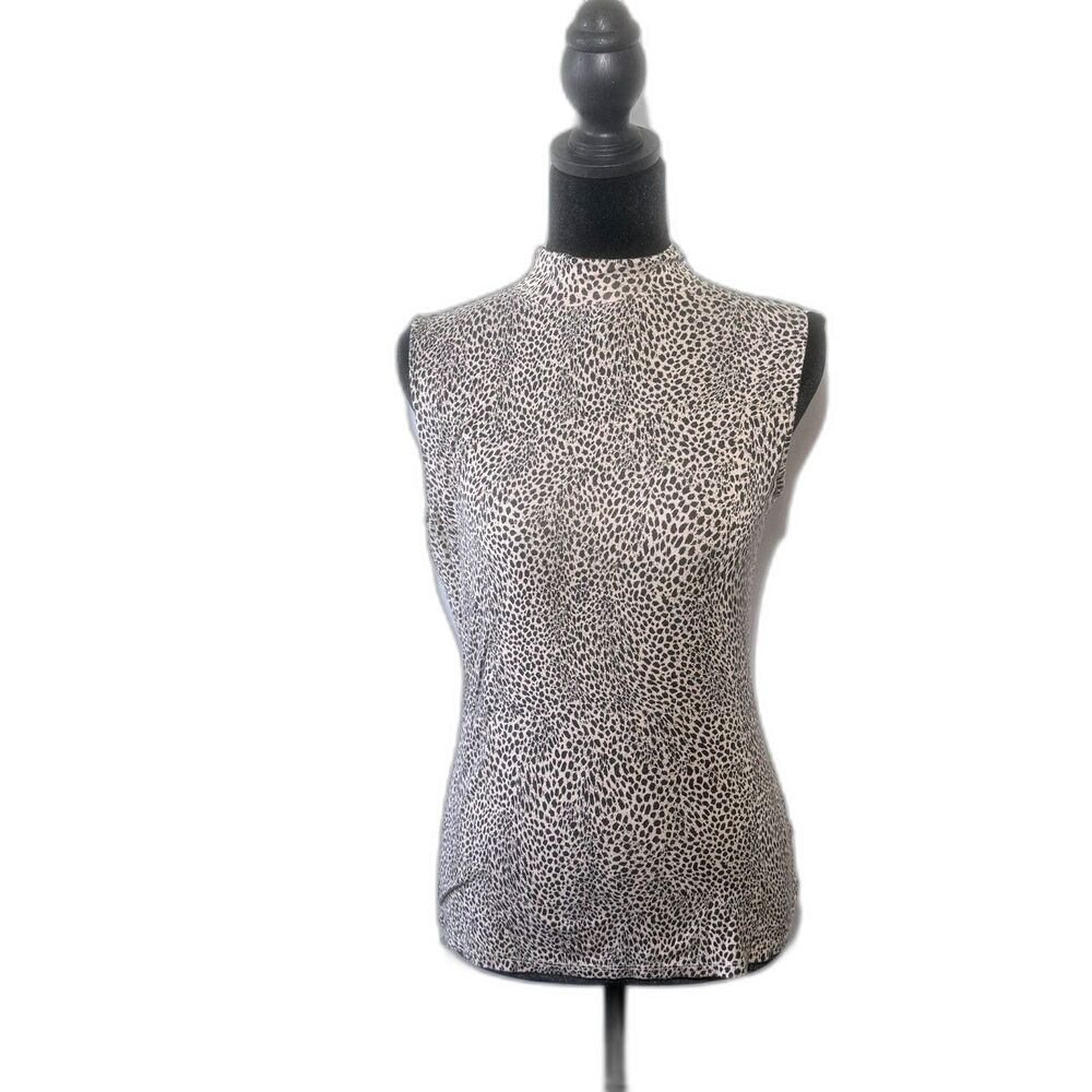Apt 9 Women’s Cheetah Print Sleeveless Mock Neck Stretch Top Size S